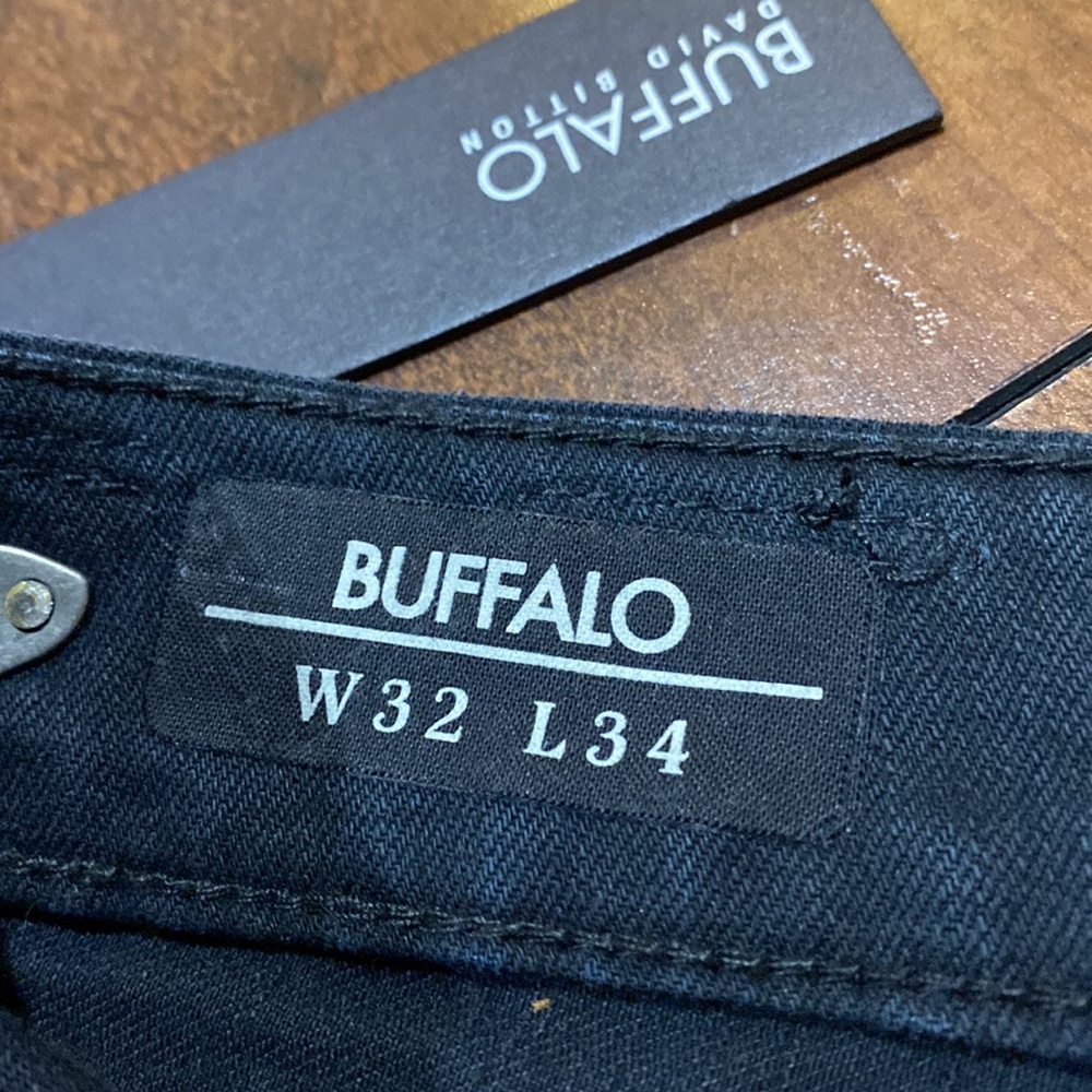 NWT Buffalo David Bitton SAMPLE Black Straight Denim Jeans #B10 - Picture 4 of 11